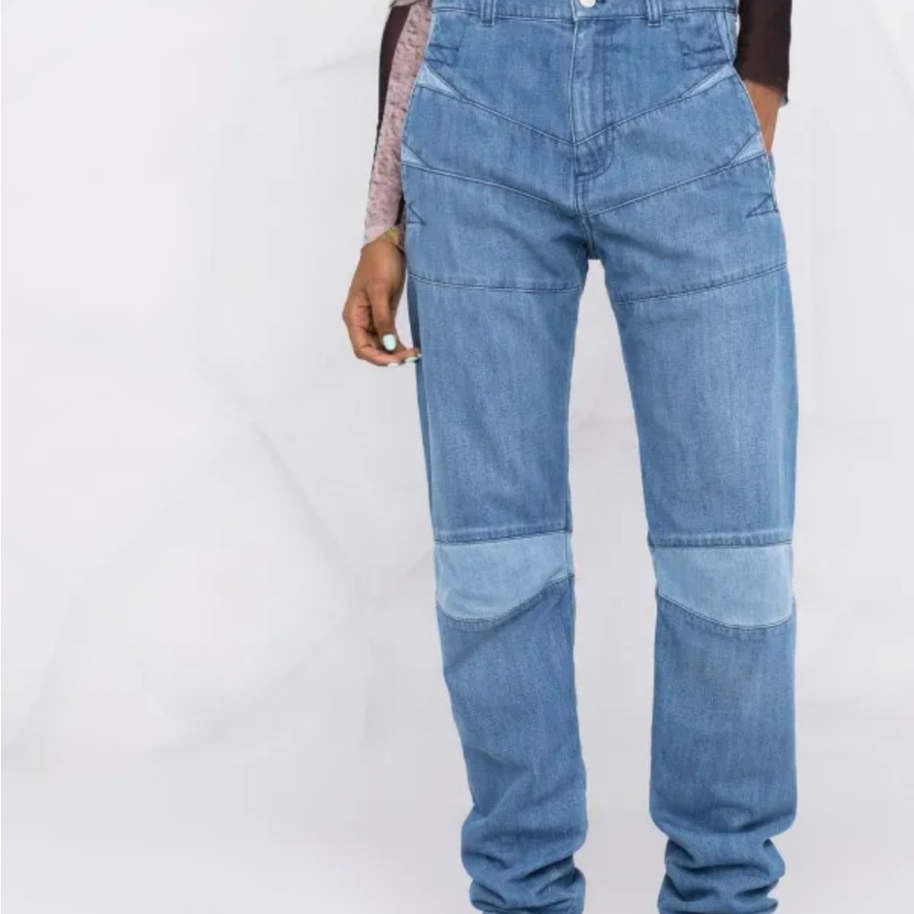 Kenzo high waisted straight leg jeans moto